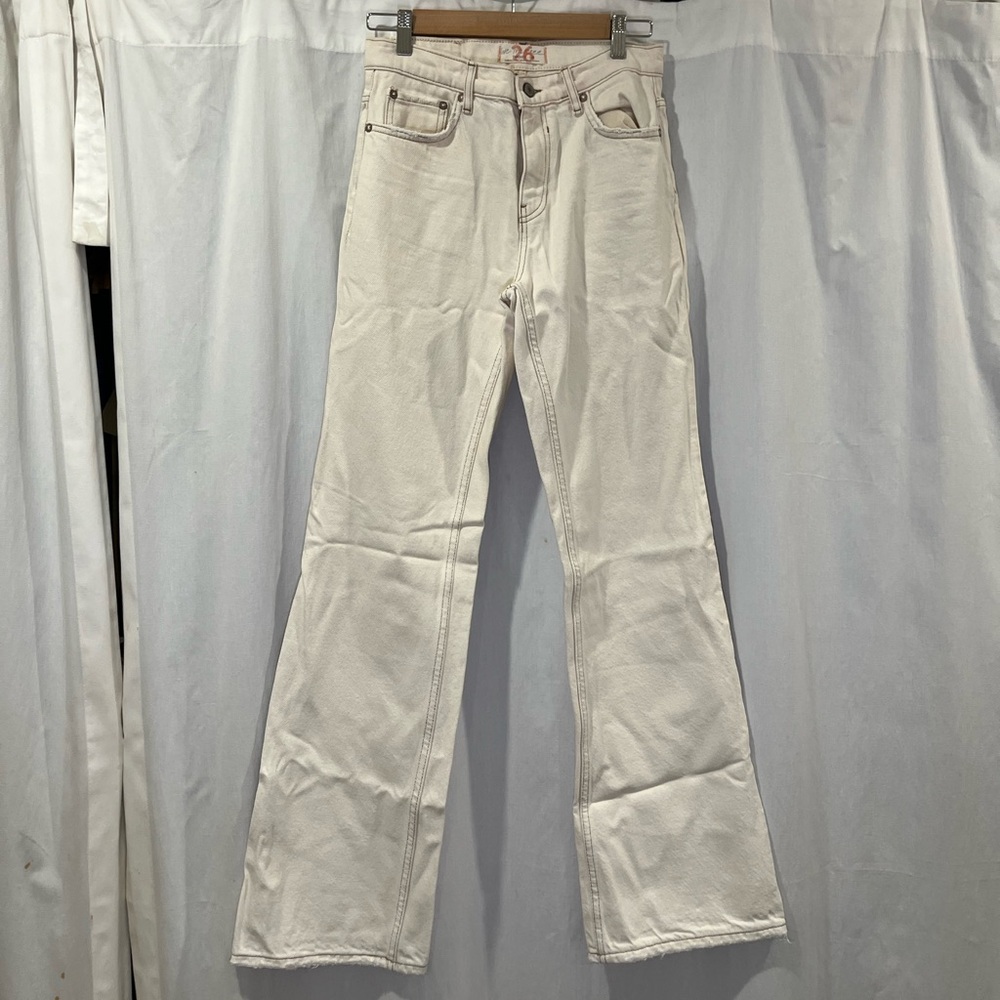 Free People Cream Boot Cut Jeans